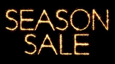 Sezon Satılık Metin Sparkler Glitter Sparks Firework Loop Animasyon