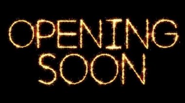 Açılış Yakında Metin Sparkler Glitter Kıvılcımlar Firework Loop Animasyon