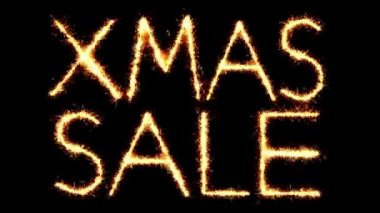 Xmas İndirimli Metin Parıltısı Havai fişek Döngüsü Canlandırması