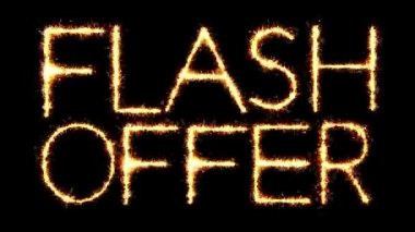 Flash Teklif Metin Sparkler Glitter Kıvılcımlar Firework Loop Animasyon