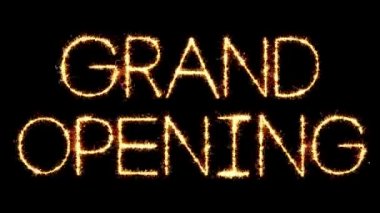 Büyük Açılış Metin Sparkler Glitter Kıvılcımlar Firework Loop Animasyon
