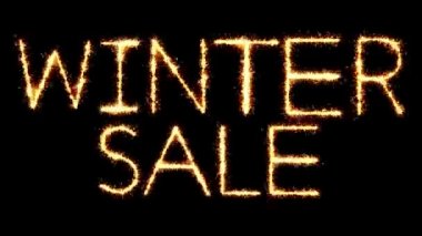 Kış Satışı Metni Parıltısı Havai fişek Döngüsü Canlandırması
