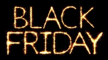 Black Friday Metin Sparkler Glitter Kıvılcımlar Firework Loop Animasyon