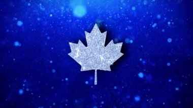 Kanada Akçaağaç Yaprağı Simge Yanıp Sönen Glitter Parlayan Parlaklık Parçacıklar.