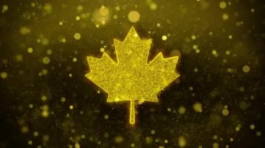 Kanada Akçaağaç Yaprağı Simgesi Altın Glitter Shine Parçacıklar.