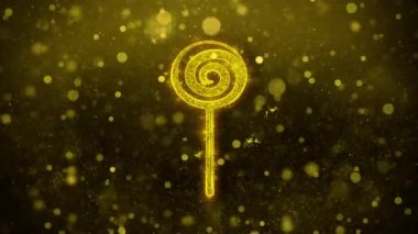 Lolipop Şeker Simge Altın Glitter Shine Parçacıklar.