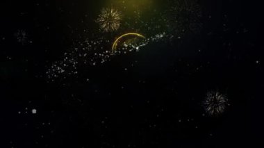 Lolipop Candie Icon Altın Parçacıklar Havai Fişek Ekran.