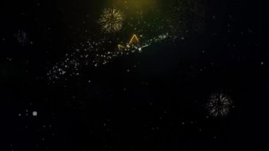 Altın Parçacıklar Havai Fişek Ekran Kanada Akçaağaç Yaprağı Simgesi.