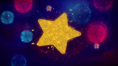 Renkli Havai Fişek Parçacıkları Üzerinde Yıldız Simgesi Sembolü.
