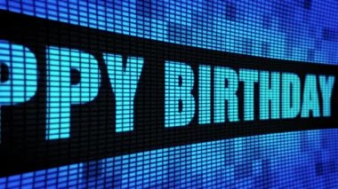 2. Mutlu Doğum Günü Yan Metin Kaydırma Led Duvar Pannel Ekran İşaret Panosu