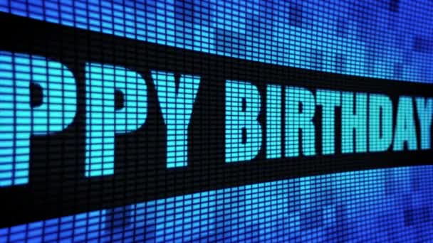 45th Happy Birthday Side Text Scrolling LED Wall Pannel Display Sign Board — Stock Video