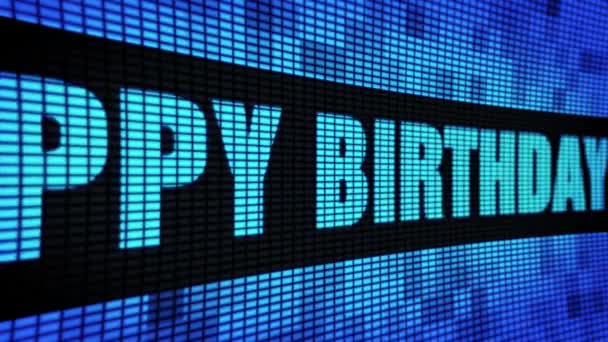 55th Happy Birthday Side Text Scrolling LED Wall Pannel Display Sign Board — Stock Video