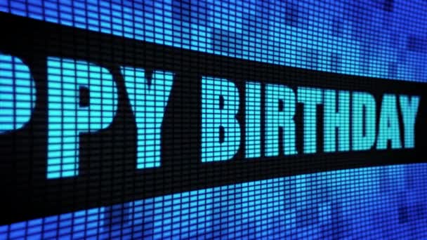 4. Šťastné narozeniny boční posuv text LED stěna Pannel displej vývěska — Stock video