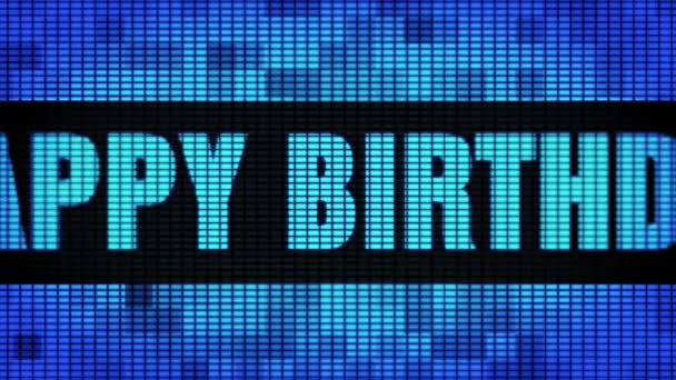 20. Herzlichen Glückwunsch zum Geburtstag vorderseite Text scrollen led wall pannel display board — Stockvideo