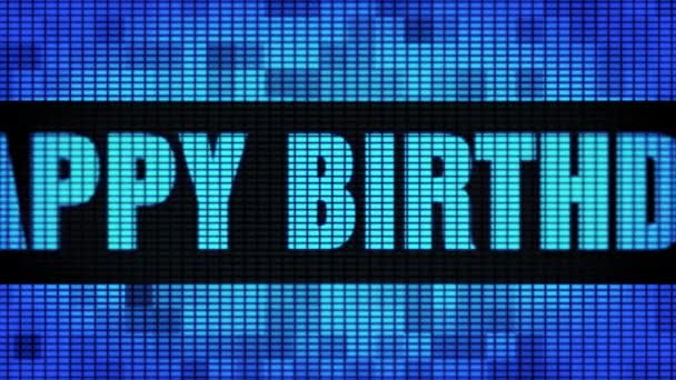 14º Feliz Cumpleaños Texto Frontal Desplazamiento Pantalla de Pannel de Pared led Tablero — Vídeos de Stock