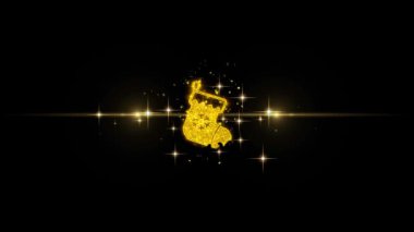 Glitter Altın Parçacıklar Havai Fişek Noel Çorap Pictogram Çorap Simgesi.