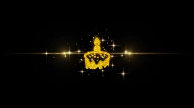 Glitter Altın Parçacıklar Havai Fişek Doğum Doğum Günü Paskalya Pastası Simgesi.