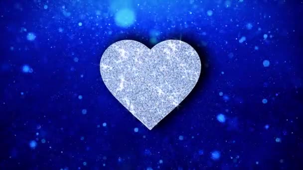 Liefde hart pictogram knippert glitter gloeiende glans deeltjes. — Stockvideo