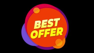 En İyi Teklif Metin Sticker Colorful Sale Popup Animasyon.