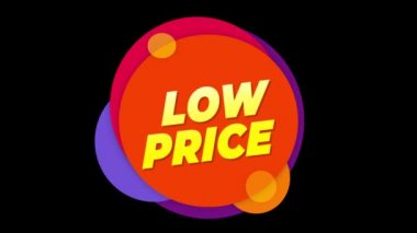 Düşük Fiyat Metin Sticker Renkli Satış Popup Animasyon.