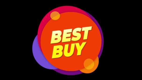 Best Buy Metin Sticker Colorful Sale Popup Animasyon. — Stok video