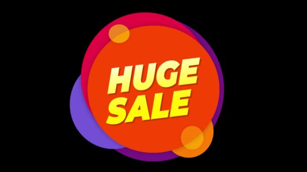 Obrovský prodej text nálepka barevný prodej místní nabídka animace. — Stock video