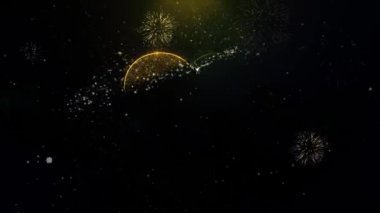 Altın Parçacıklar Havai Fişek Ekran Love Kalp Simgesi.