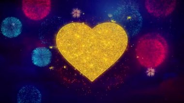 Renkli Havai Fişek Parçacıkları Love Heart Icon Sembolü.