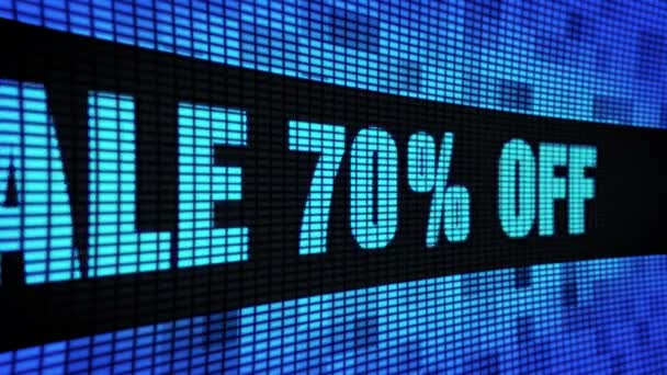 Prodej 70 procenta z postranní části textu s posunování LED stěna Pannel zobrazit vývěska — Stock video
