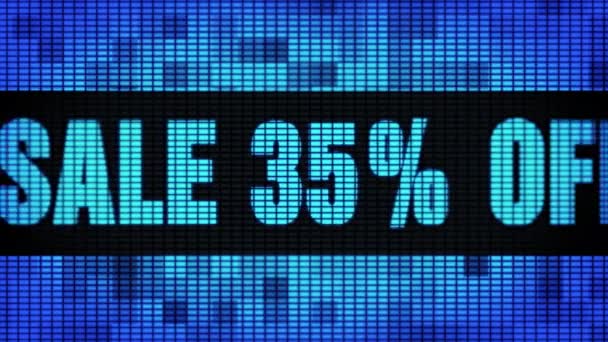 Продаж 35 відсотків переднього тексту Прокрутка світлодіодних настінних панелей дисплея — стокове відео
