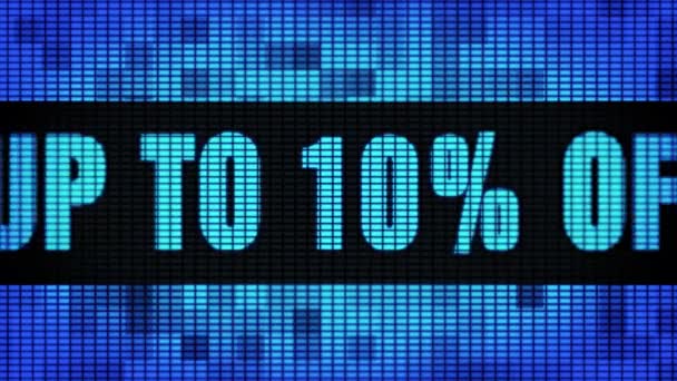 Až 10% mimo přední text posunování LED stěna Pannel zobrazit vývěska — Stock video