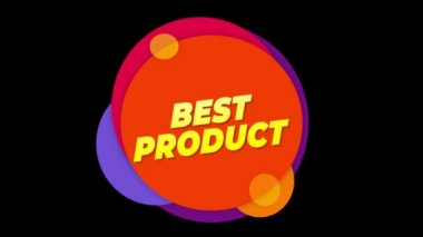 En İyi Ürün Metin Sticker Colorful Sale Popup Animasyon.