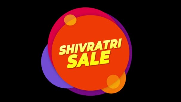 Shivratri Venta Texto Pegatina Venta colorida Popup Animación . — Vídeos de Stock