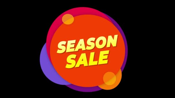 Saison Verkauf Text Aufkleber bunt Verkauf Popup Animation. — Stockvideo