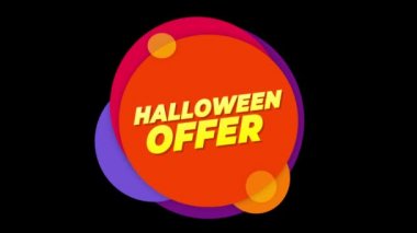 Cadılar Bayramı Teklif Metin Sticker Renkli Satış Popup Animasyon.