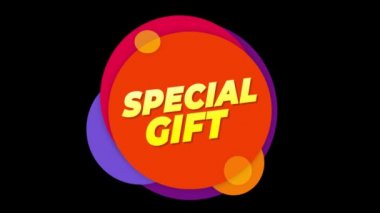 Özel Hediye Metin Sticker Renkli Satış Popup Animasyon.