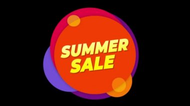Yaz Satış Metin Sticker Renkli Satış Popup Animasyon.