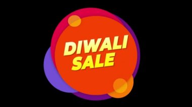 Diwali Satılık Metin Sticker Renkli Satış Popup Animasyon.