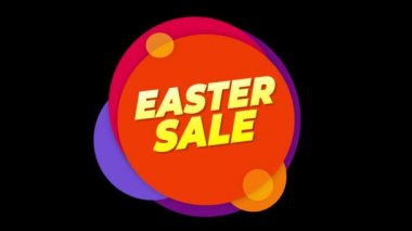 Paskalya Satış Metin Sticker Renkli Satış Popup Animasyon.