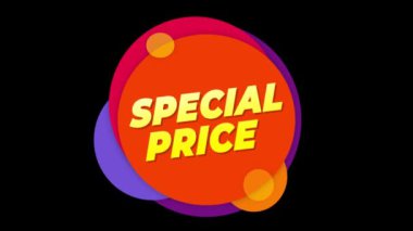Özel Fiyat Metin Sticker Renkli Satış Popup Animasyon.