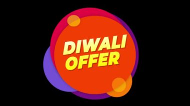 Diwali Teklif Metin Sticker Renkli Satış Popup Animasyon.