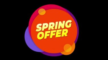 Bahar Teklif Metin Sticker Renkli Satış Popup Animasyon.