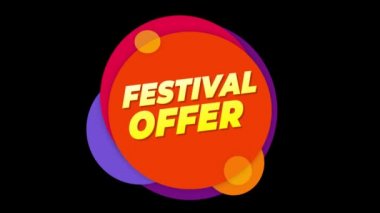 Festival Teklif Metin Sticker Renkli Satış Popup Animasyon.