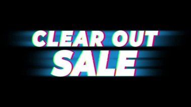 Clear Out Satış Metin Vintage Glitch Etkisi Promosyon .