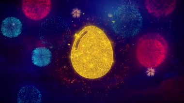 Renkli Havai Fişek Parçacıkları Üzerinde Yumurta Simgesi Sembolü.