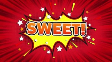 Tatlı Metin Pop Art Style Komik İfade.