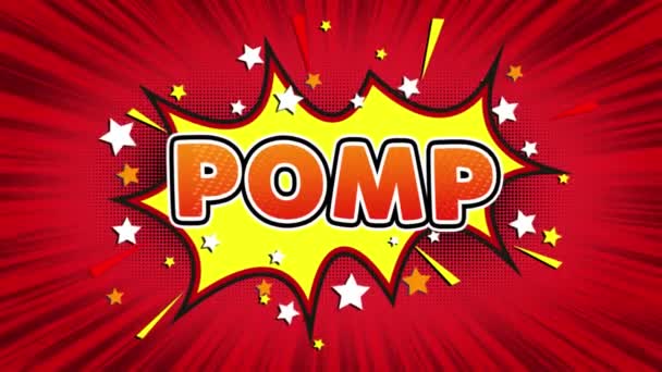 Pomp Text Pop Art Stil Comic-Ausdruck. — Stockvideo