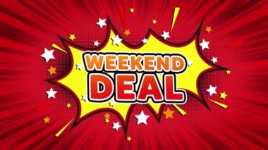 Hafta sonu Deal Metin Pop Art Style Comic Expression.