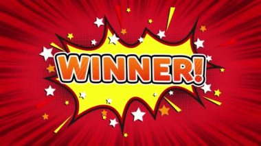 Kazanan Metin Pop Art Style Comic Expression.