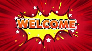 Hoşgeldiniz Metin Pop Art Style Comic Expression.